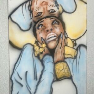 1/1 Airbrush Canvas ‘Erykah Badu Self Reflection’
